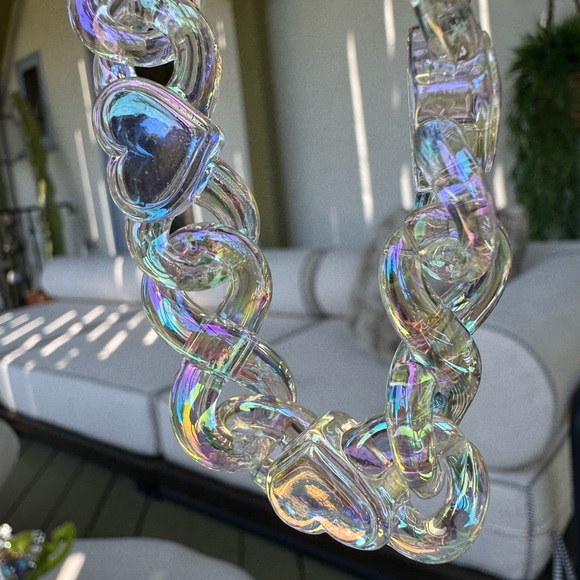 Dolls Kill Jewelry - New resin Iridescent Heart Necklace